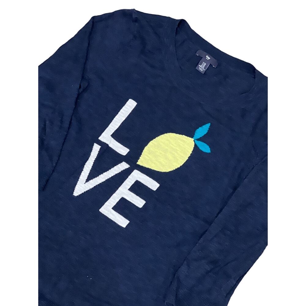 Gap, Navy blue, Long Sleeve Love Lemon Sweater, Size XS, KB203